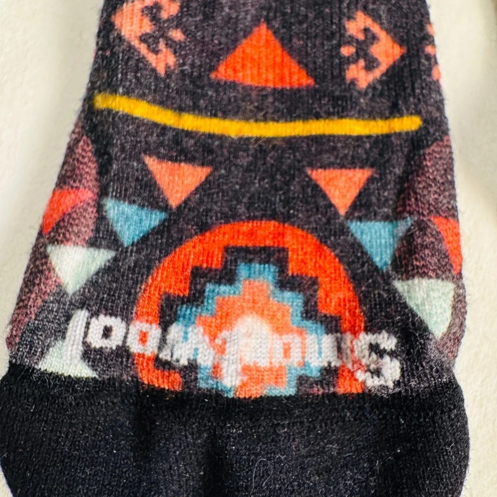 Smartwool PhD Outdoor Crew Socks Merino Wool Southwestern Tribal Geometric Multi